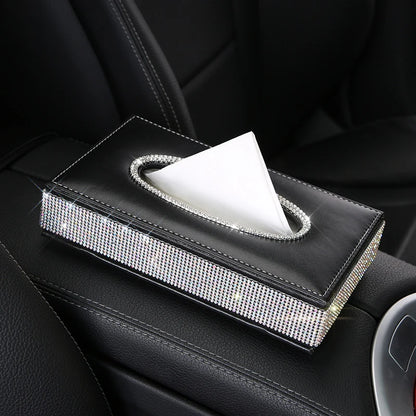 Luxury Rhinestones Car Tissue Box