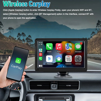 7" Wireless Multimedia HD Touch Screen (Works with CarPlay, Android, Bluetooth)