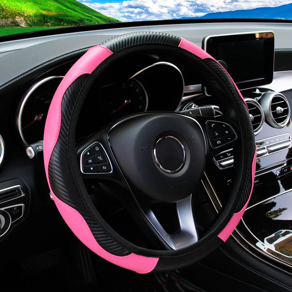 Breathable Leather Steering Wheel Cover