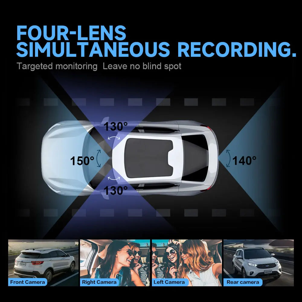 ZUIMI DashCam - Hd 1080P 4 Channel Camera