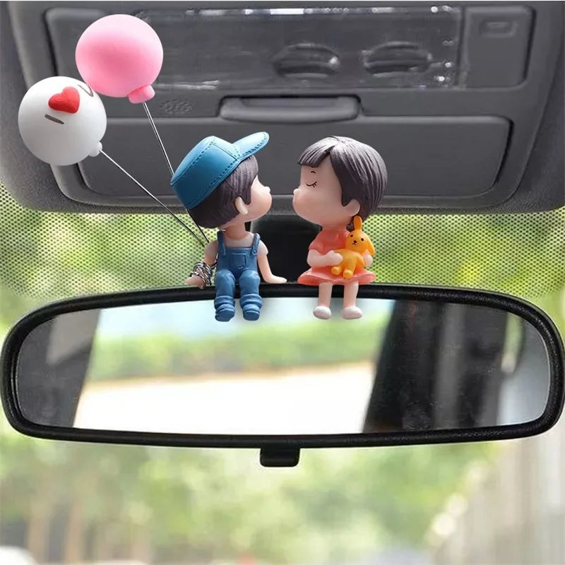 Adorable Cartoon Car Dashboard Figurines