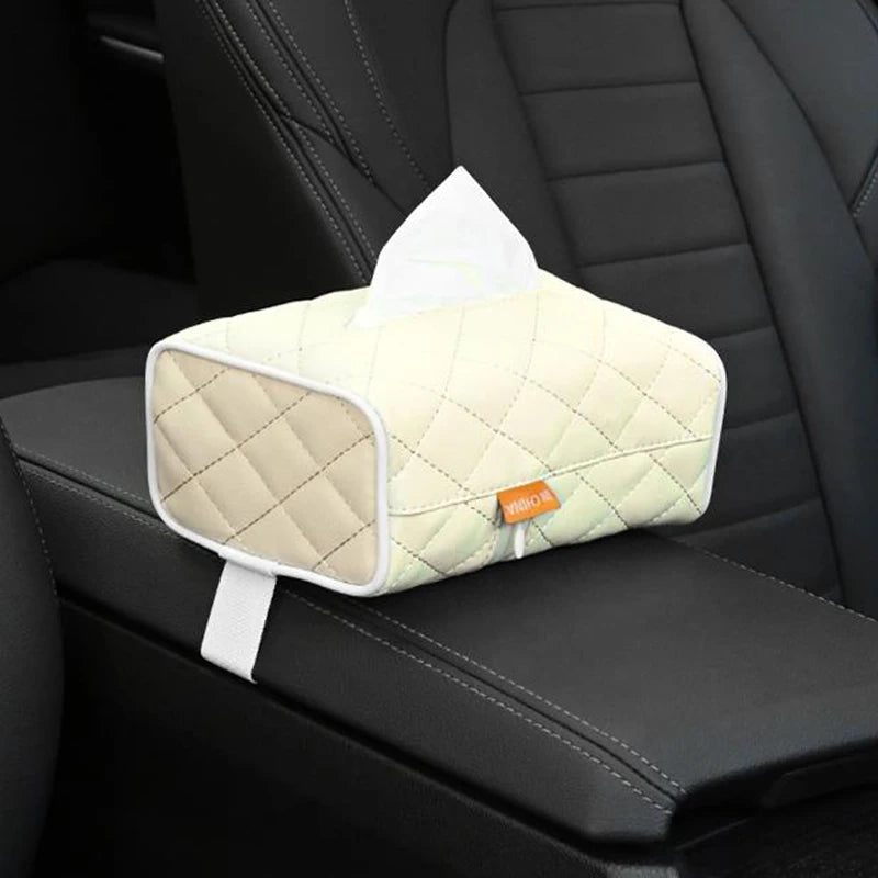 Luxury Leather Car Tissue Box