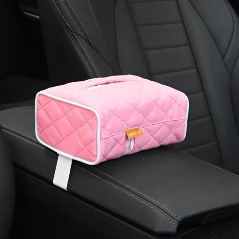 Luxury Leather Car Tissue Box