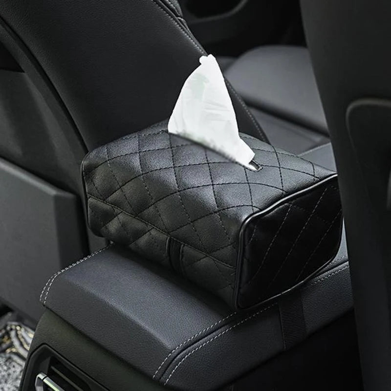 Luxury Leather Car Tissue Box