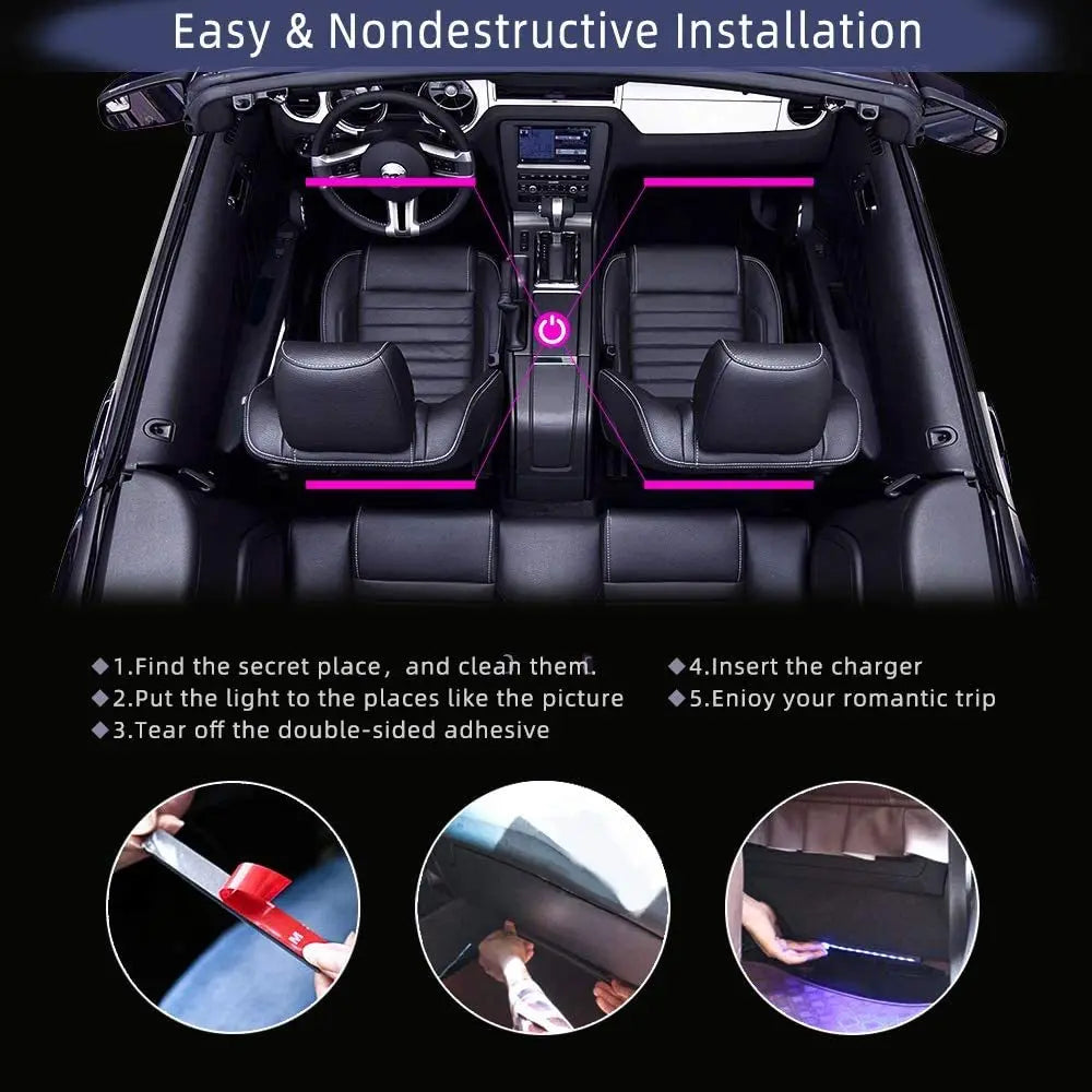 Neon LED Car Interior Ambient Light Kit