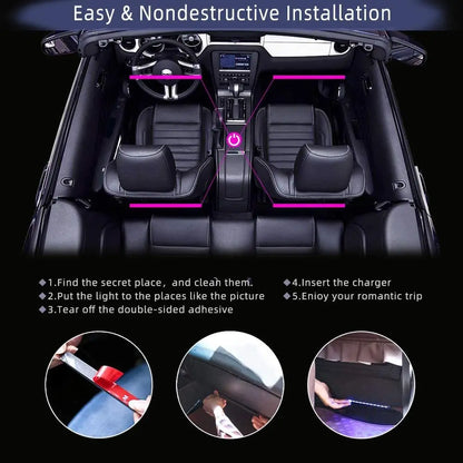 Neon LED Car Interior Ambient Light Kit